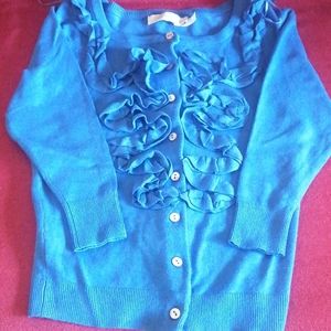 Blue frilly Cardigan